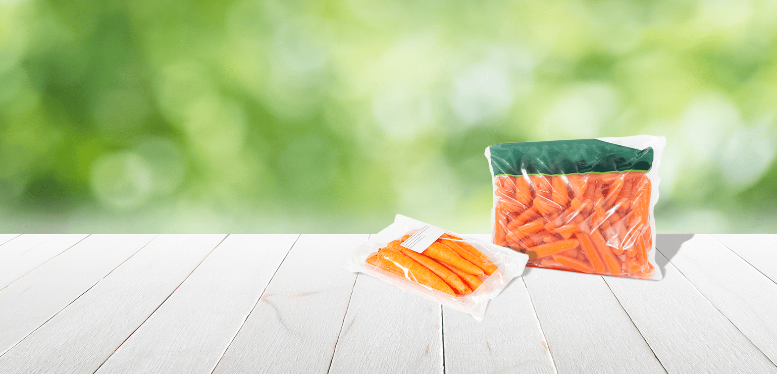 Carrots packaged in different versions