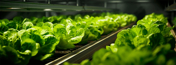 Leafy greens in production